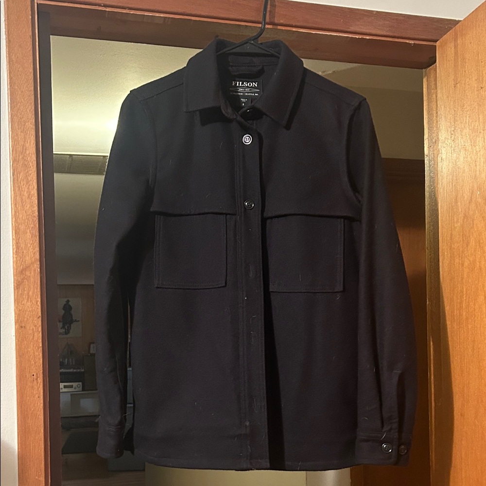 Filson Black Wool Military Field Jacket